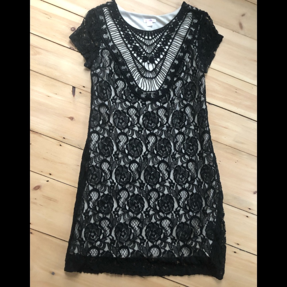 Xhilaration Black Lace Dress, Size Medium